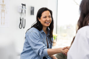 Healthcare professionals consulting with patients